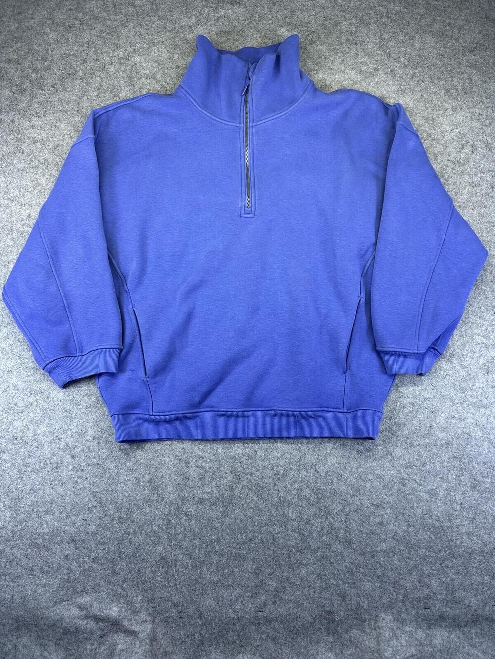Lululemon Womens Thick Fleece Half-Zip Sz M/L Wild Indigo READ NOTES Athleisure